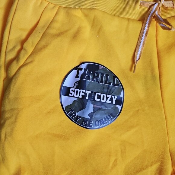NWT Thrill Soft & Cozy Fleece Collection Womens 2X Yellow Jogger Sweatpants - Picture 2 of 6